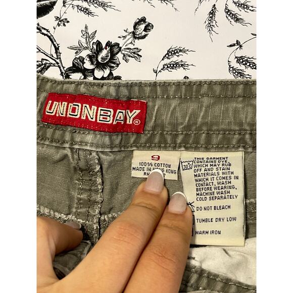 UnionBay VTG Y2K Distress Logo Cargo Shorts Womens Size 9 Gray Street Style Rave - Picture 9 of 12
